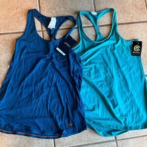 Asics Women's Dual Pack Tank Tops in Navy and Aqua